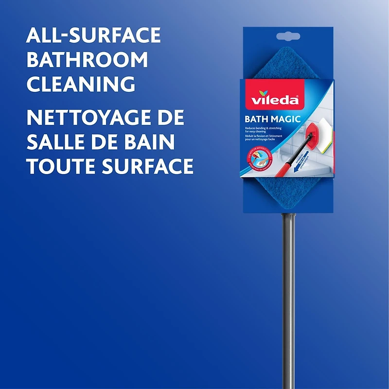 Vadrouille Bath Magic Vileda - Vadrouille Salle de Bain, Manche Télescopique 1 pièce