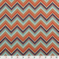 Fabric Creations Colourful Scalloped Chevrons  Fat Quarter Pre-Cut Fabric - 18" x 21" / 45cm x 53cm, 18" x 21" / 45cm x 53cm