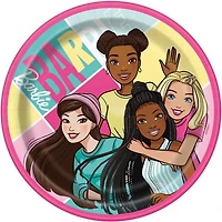 Barbie Round 7" Dessert Plates, 8ct, Disposable plates measure 7"
