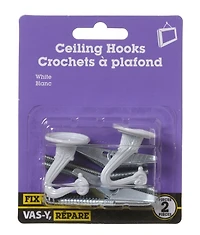White Ceiling Hook 2 Pieces