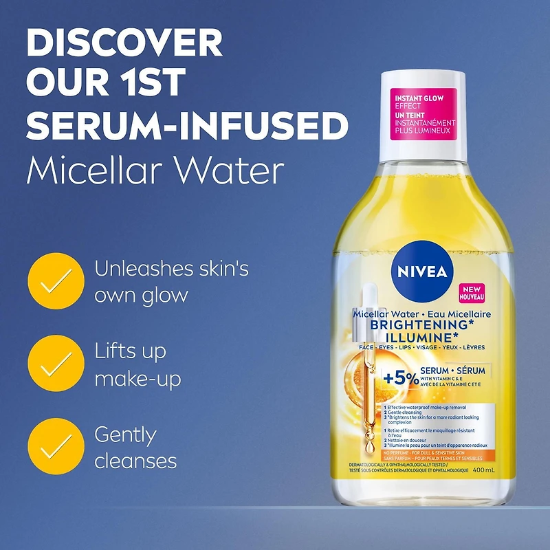 NIVEA Skin Brightening* Micellar Water for a Radiant Looking Complexion, 400mL