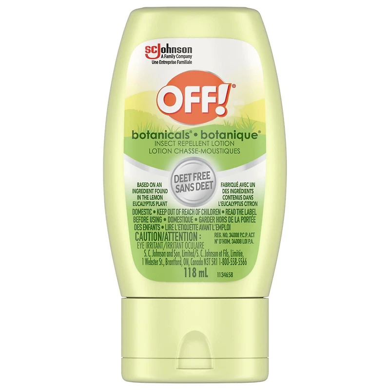OFF! Lotion chasse-moustiques Botanique, sans Deet, format voyage 118 mL