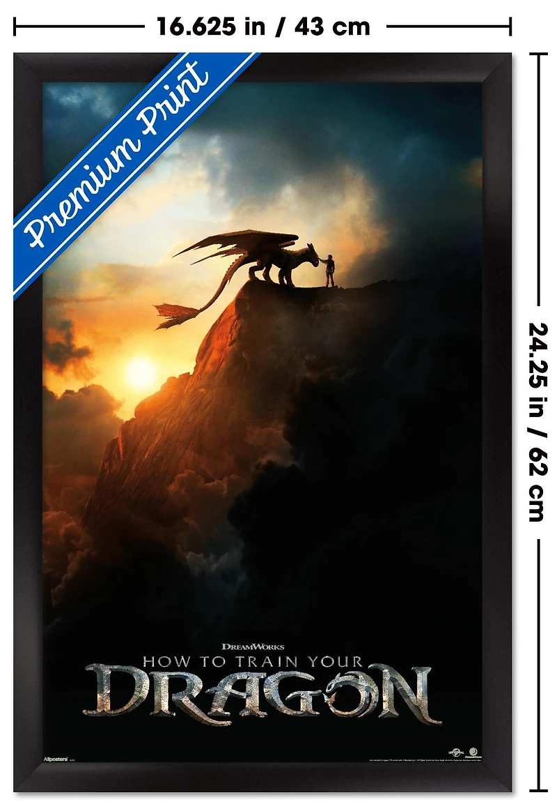 How To Train Your Dragon (2025) - Teaser One Sheet Wall Poster, 14.725" x 22.375" Framed