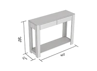 Safdie & Co. Table Console 40" Blanche Avec 2 Tiroirs, 1 Étagère