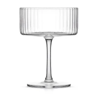 JoyJolt Elle Fluted Martini Coupe Glasses - 10 oz - Set of 2, Lead Free Glass