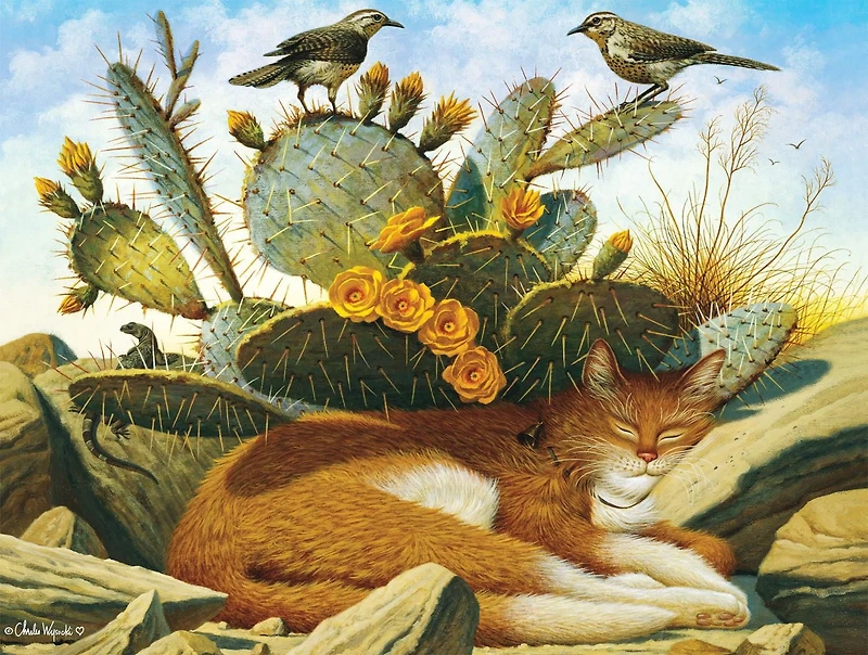 Buffalo Games - Le puzzle Cats - A Prickly Pair and Poncho - en 750 pièces