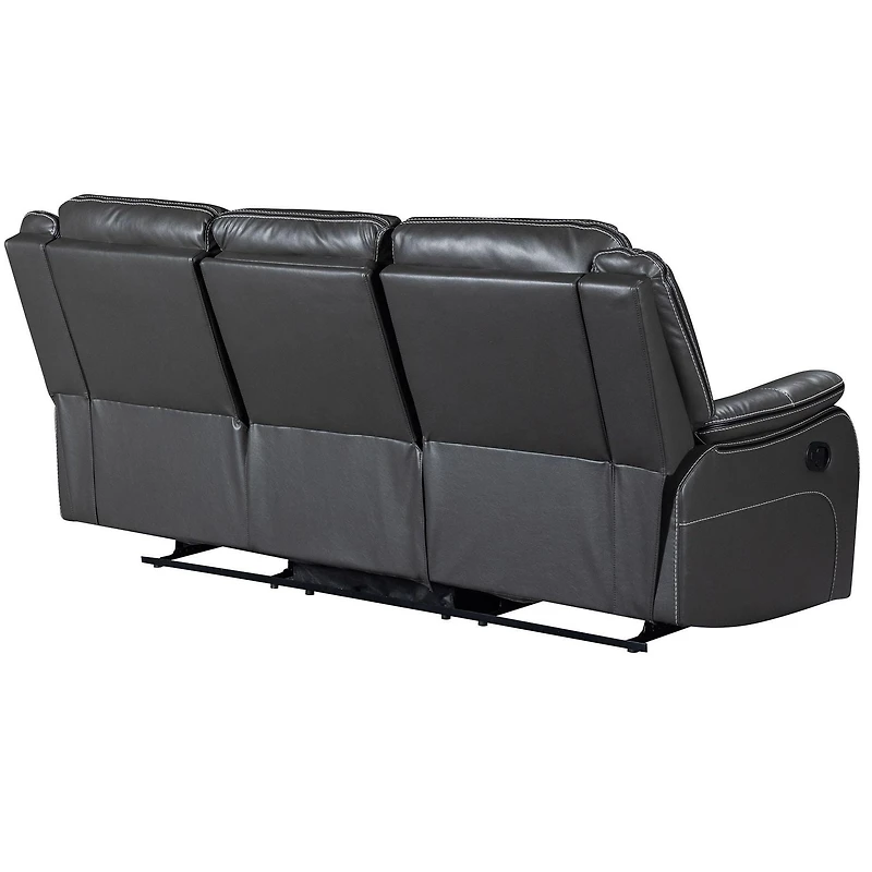 Sofa motorisé Declan de 85 po gris foncé avec porte-gobelets