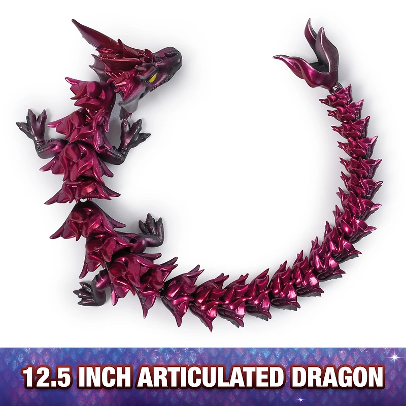 CrystaLynx Dragons, Figurine articulée dragon à collectionner de 32 cm et œuf d'exposition dans une boîte surprise, jouet à manipuler pour bureau à domicile et décor de bureau