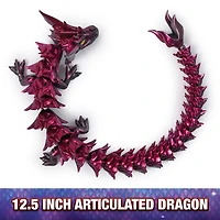 CrystaLynx Dragons, Figurine articulée dragon à collectionner de 32 cm et œuf d'exposition dans une boîte surprise, jouet à manipuler pour bureau à domicile et décor de bureau