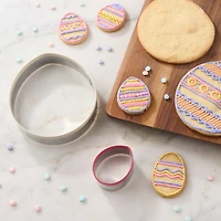 Way to Celebrate 2-Piece Cookie Cutters, Stainless Steel, Egg Shaped