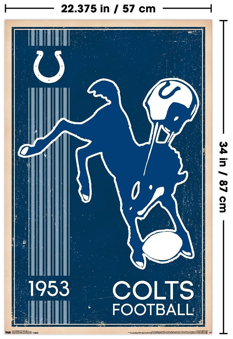 NFL Indianapolis Colts - Retro Logo 14 Wall Poster, 22.375" x 34"