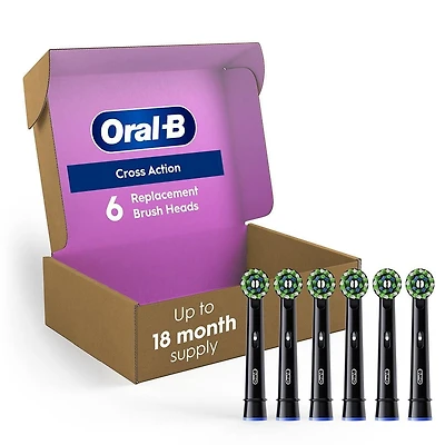 Brossettes de rechange Oral-B CrossAction pour brosse à dents électrique, noires