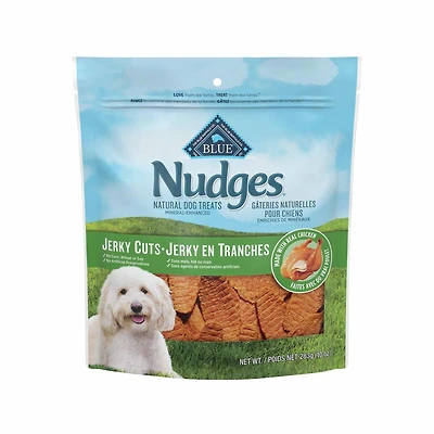 Blue Buffalo Nudges Jerky Cuts Gâteries Naturelles pour Chiens, Poulet. BLUE Nudges Jerky Poulet Chien 283g