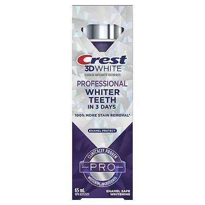 Dentifrice Crest 3D White Professionnel Protection de l’émail 65 mL