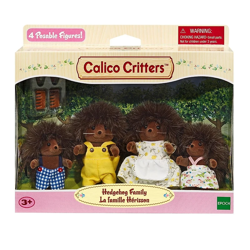 Famille Hedgehog de Calico Critters, ensemble de 4 poupées figurines à collectionner