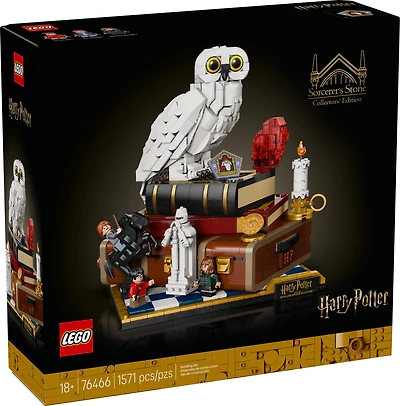 LEGO Harry Potter Sorcerer’s Stone – Collectors’ Edition Building Set for Adults - DIY Craft Kit for Women & Men, Ages 18+ - Buildable Hedwig & 3 Minifigures - Gift Idea for Birthdays - 76466