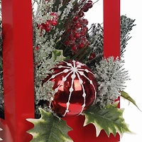 Holiday Time 17" Red Metal Lantern Arr Decor