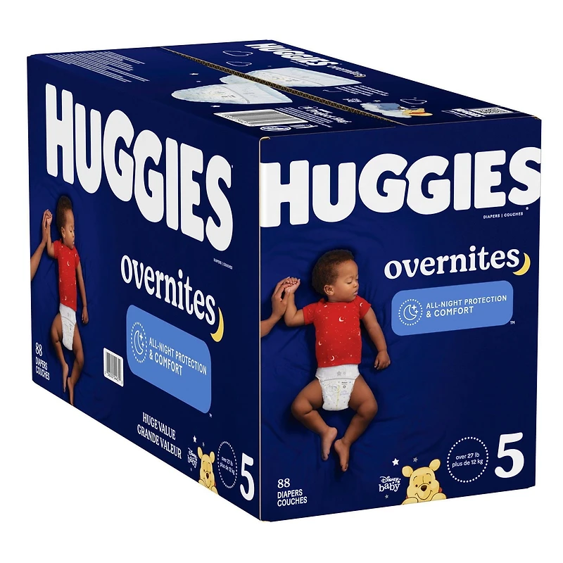 Huggies Overnites Nighttime Baby Diapers, Mega Colossal Pack, Sizes: 4-7, Sizes: 4-7 | 100-60 Count