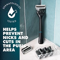 Rasoir pour poils pubiens pour hommes Gillette Intimate, rasoir pour poils pubiens et rasage corporel pour homme, doux et facile à utiliser, conçu pour les poils pubiens, 1manche de rasoir, 2cartouche 1CT