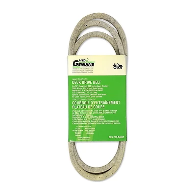 MTD Courroie d'entraînement de rechange pour plateau de coupe de tracteur de pelouse MTD, 38 po