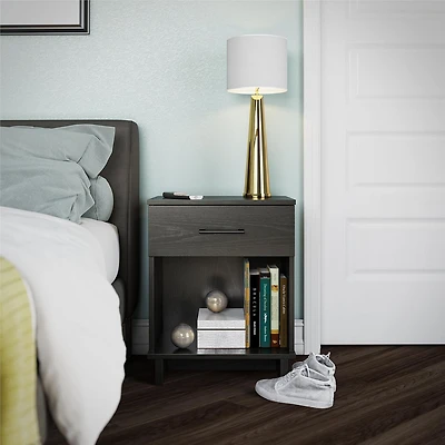Ameriwood Home Southlander Table de chevet 1 tiroir Chêne noir