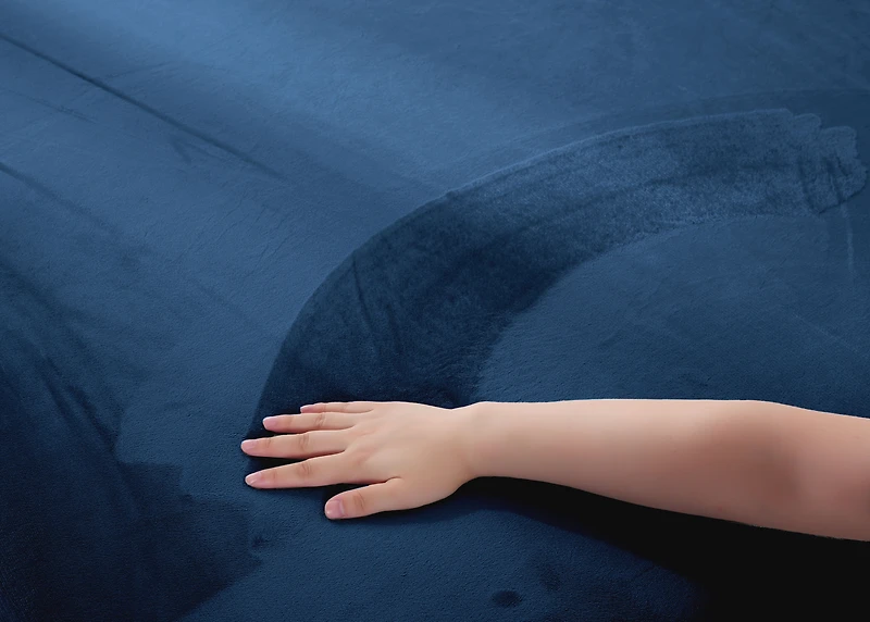 Swift Home Luxury 1 Piece Flannel Plush Fur Fitted Sheet, Ultra-Soft, Deep Pocket Fit, All Season Warmth, Double Size, Navy