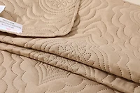 Marina Decoration Solid Embossed Pinsonic Coverlet Bedspread Bedding Ultra Soft Summer Quilt Set with Shams, Taupe Color