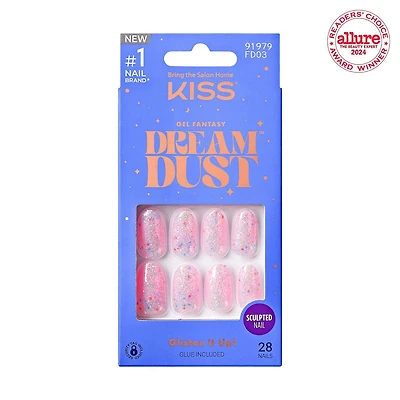 KISS Gel Fantasy Dreamdust, Diamond 4 Me, Moyen Ovale, 28u. Just Press On&Go, Bold Volume