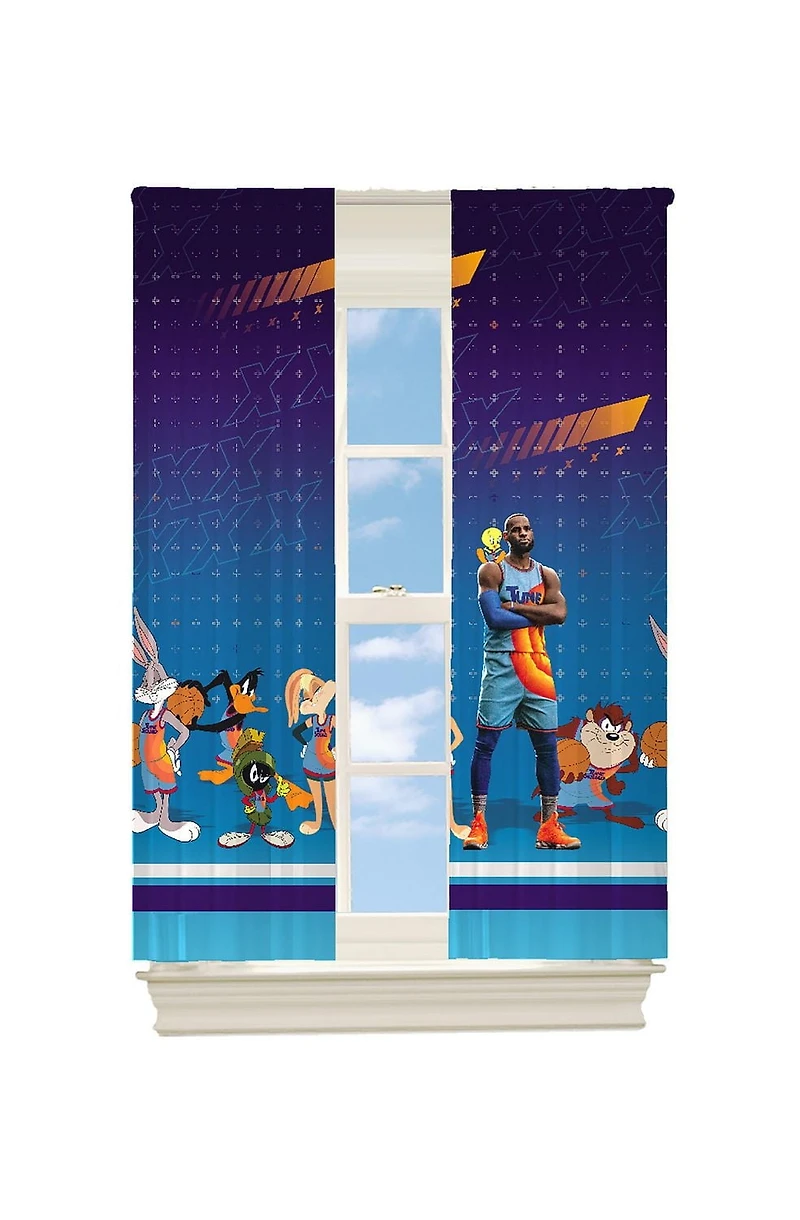 Space Jam "Super Stars" Room Darkening Drapes-pair