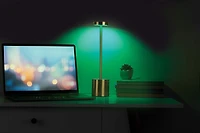 Merkury Innovations 10.5" Metal Muticolor LED Touch Lamp Gold, Metal LED Touch Lamp Gold