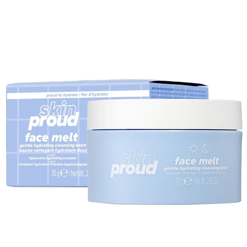 Skin Proud - Face Melt - Baume Nettoyant Hydratant Doux avec Complexe Hydratant d'acides Hyaluroniques, 100% Vegan (70g)