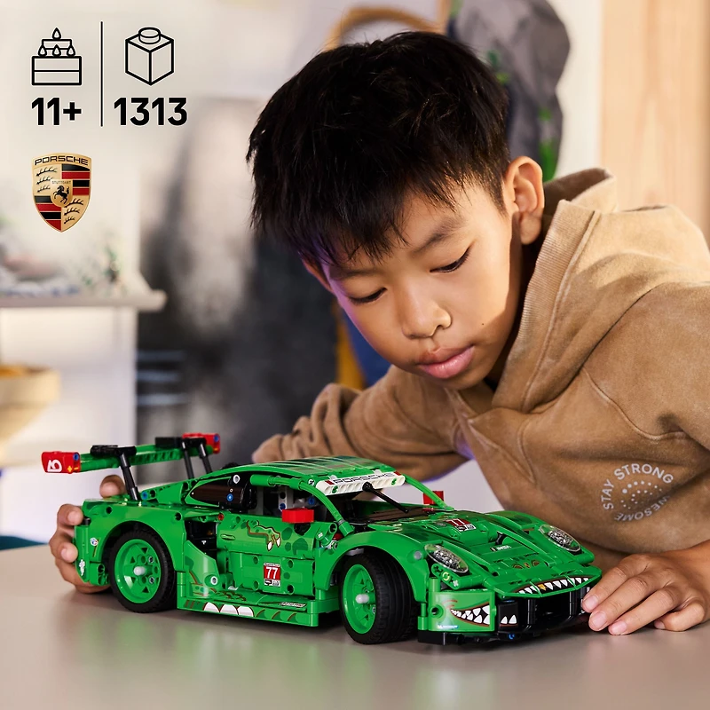 LEGO Technic Porsche 911 GT3 R REXY AO Racing Car Building Toy for Boys & Girls - Car Toy W/Realistic Steering & 6-Cylinder Engine for Kids & Auto Fans, Ages 11+ - Gift Idea for Birthdays - 42224