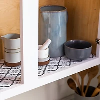 EasyLiner Smooth Top Shelf Liner, Grey Quatrefloral, 20 in. x 6 ft. Roll, <ul><li>Non-adhesive</li><li>smooth surface</li><li>Easy to Intall</li></ul>