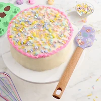 Spatule en silicone Lapin et œufs de Pâques Tout pour célébrer avec manche en bois de hêtre, outil de pâtisserie de Pâques