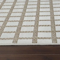 Rug Branch Maise Checkered Indoor Outdoor Area Rug, Beige Cream, Modern - Entryway, Hallway, Bathroom, and Kitchen