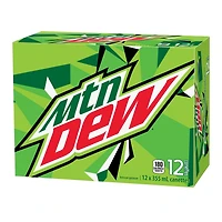 Boisson gazeuse MTN Dew, 355 mL, 12 canettes 12x355mL