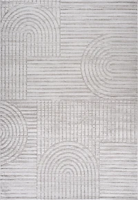 Rug Branch Astra Tapis d'intérieur moderne, gris, géométrique - Salon, Chambre, Salle à Manger et Cuisine