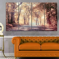 Tableau sur toile imprimée Design Art Paysage forêt magnifique Automne en or