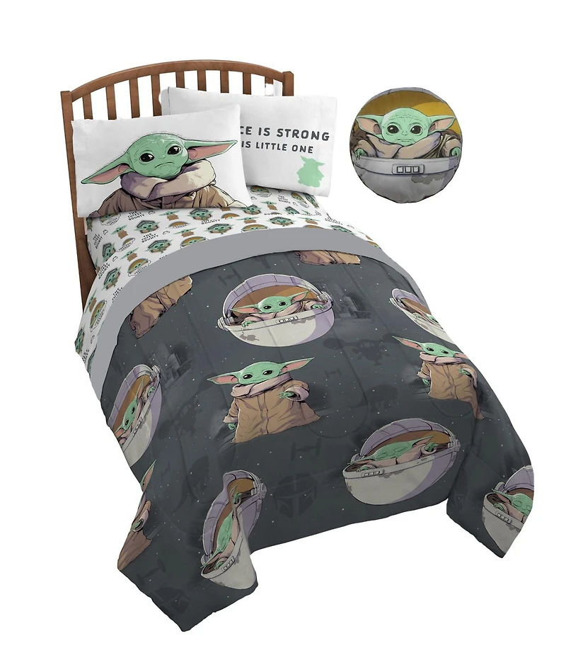 L'Enfant "Bébé Yoda" Ensemble de Literie 5 Pièces pour Lit 1 Place + En Prime un Sac
