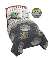 L'Enfant "Bébé Yoda" Ensemble de Literie 5 Pièces pour Lit 1 Place + En Prime un Sac