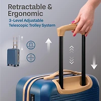 Ensemble de bagages rigides 3 pièces : Valises grandes 28 pouces et 24 pouces avec roulettes, et Valise Cabine 20 pouces