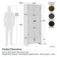 Systembuild Evolution Farmington Armoire de rangement de 76,2 cm de large, pin ivoire
