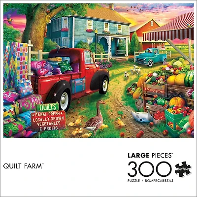 Buffalo Games - Large Piece - Quilt Farm - 300 Piece Jigsaw Puzzle