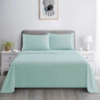 Marina Decoration 600 Thread Count Ultra Soft Deep Pocket Hotel Standard Solid Bedding Long Staple Percale Cotton All Season Sheet Set with Pillowcase
