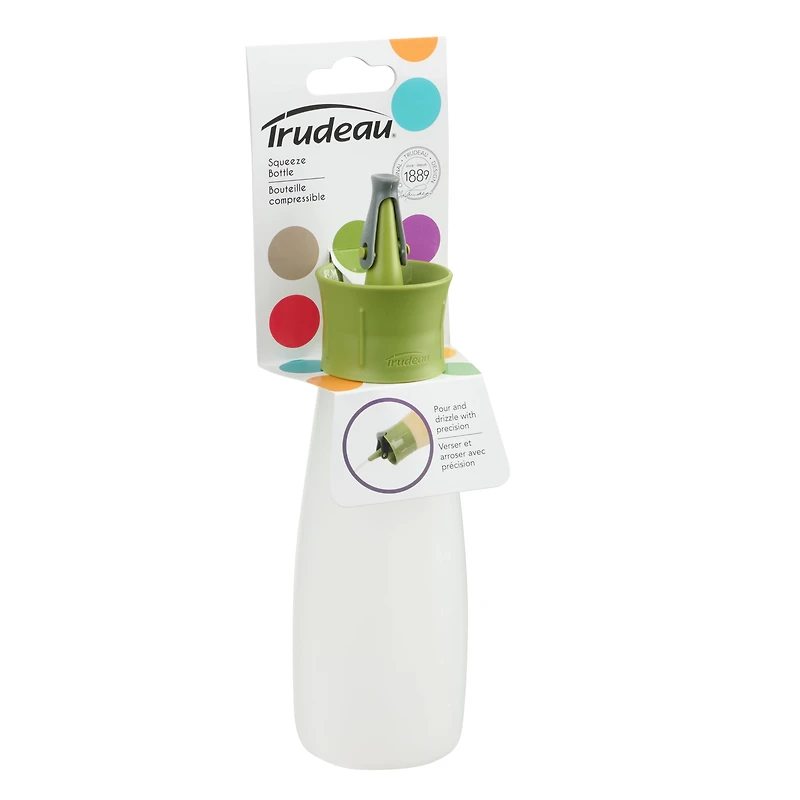 Trudeau Bouteille D'Huile à Presser 340ML, Bouteille en Plastique Flexible Facile à Nettoyer, Résiste au Lave-Vaisselle