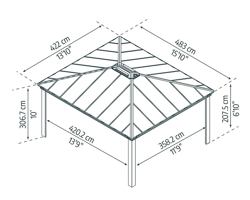 CANOPIA by PALRAM Dallas 14 ft. x 16 ft. Gazebo Kit - Grey