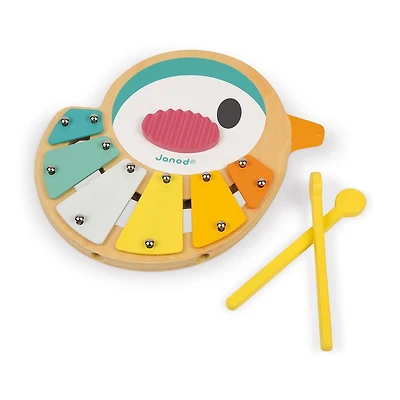 Janod - Pure - Xylophone Oiseau - Jouet de Développement Musical Coloré - Pour Bébés et Tout-Petits - Dès 12 Mois - Multilingue - J05163.