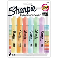 Sharpie Tank Highlighters, Mild Pastel Colours, Assorted, Chisel Tip, 6 Count, Large tip highlighters