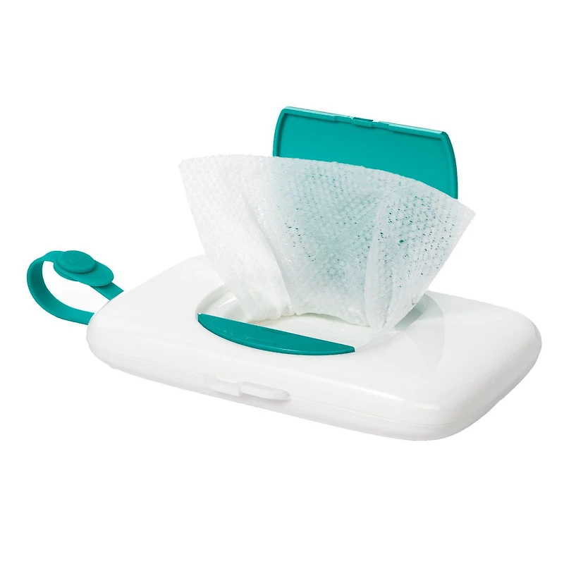 OXO Tot - On-the-Go Wipes Dispenser - Travel Wipes Case Reusable Refillable Wet Wipe - Bag Travel Wipes Dispenser for Baby Toddler for Diapering - Teal