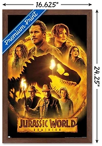 Jurassic World: Dominion - Group One Sheet Wall Poster, 14.725" x 22.375" Framed